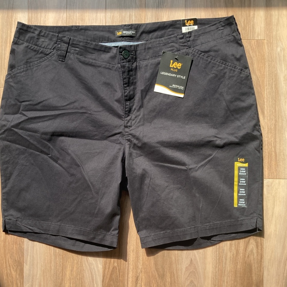 Lee black midrise Bermuda short regular fit legendary Style size 24W - Picture 11 of 17